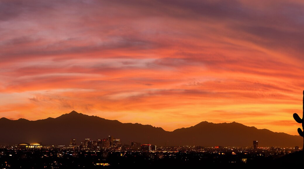 A vibrant sunset over Phoenix Arizona