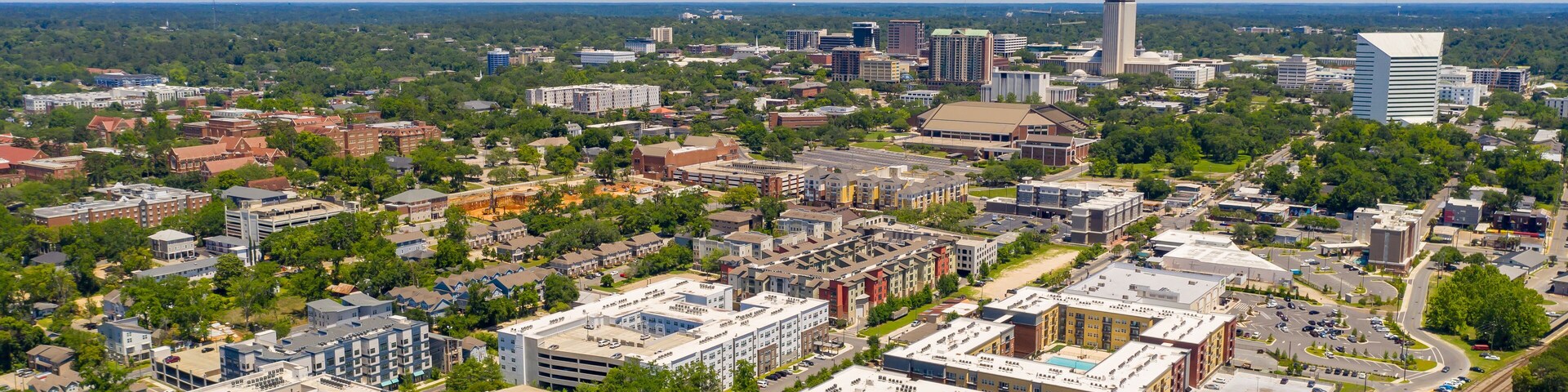 College Town Florida State University student housing view of Downtown Tallahassee