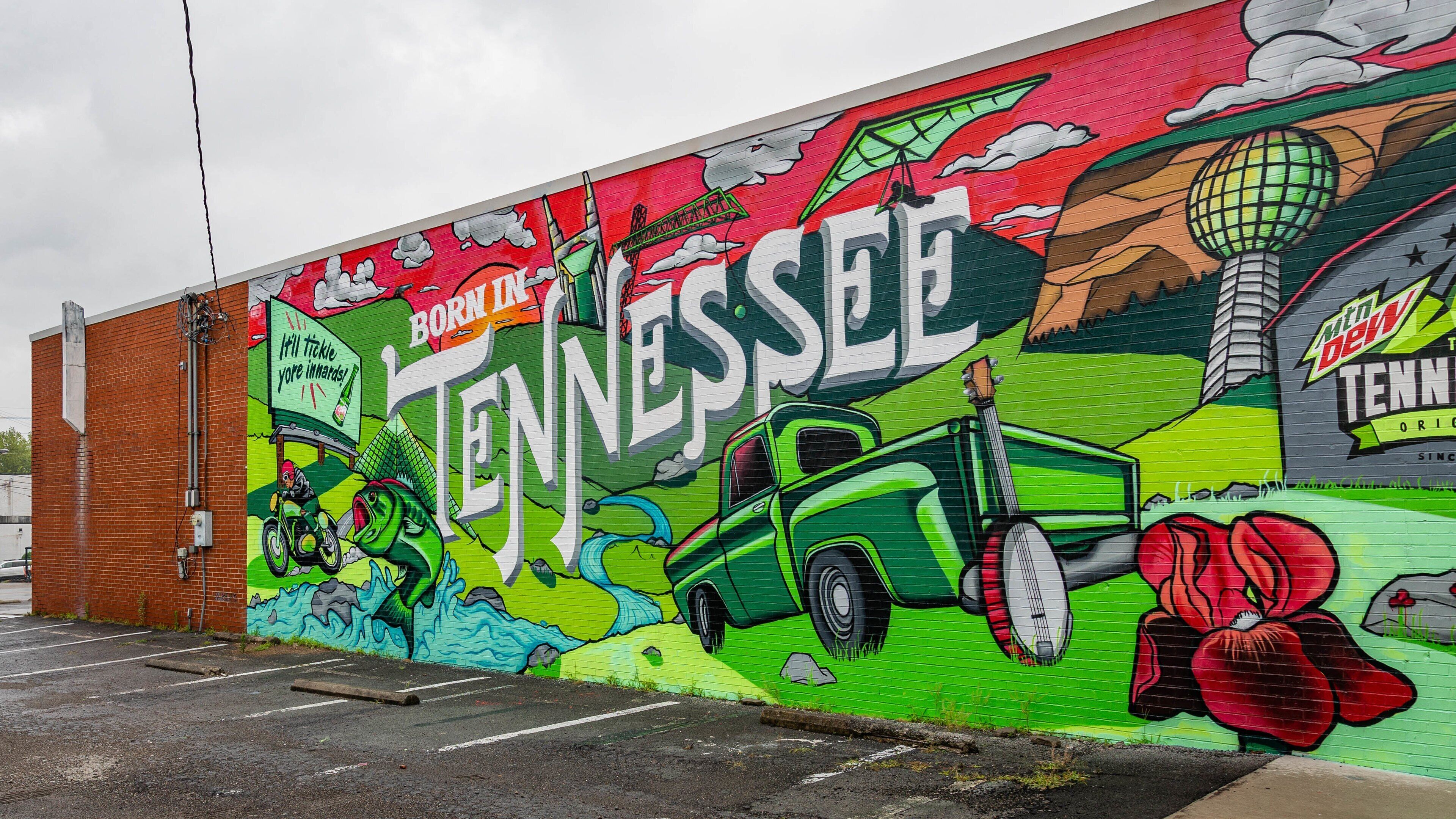 Downtown Nashville showing outdoor art