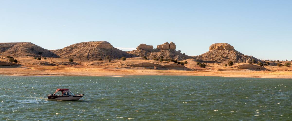Scenic landscape of Lake Pueblo State Park in Southern Colorado