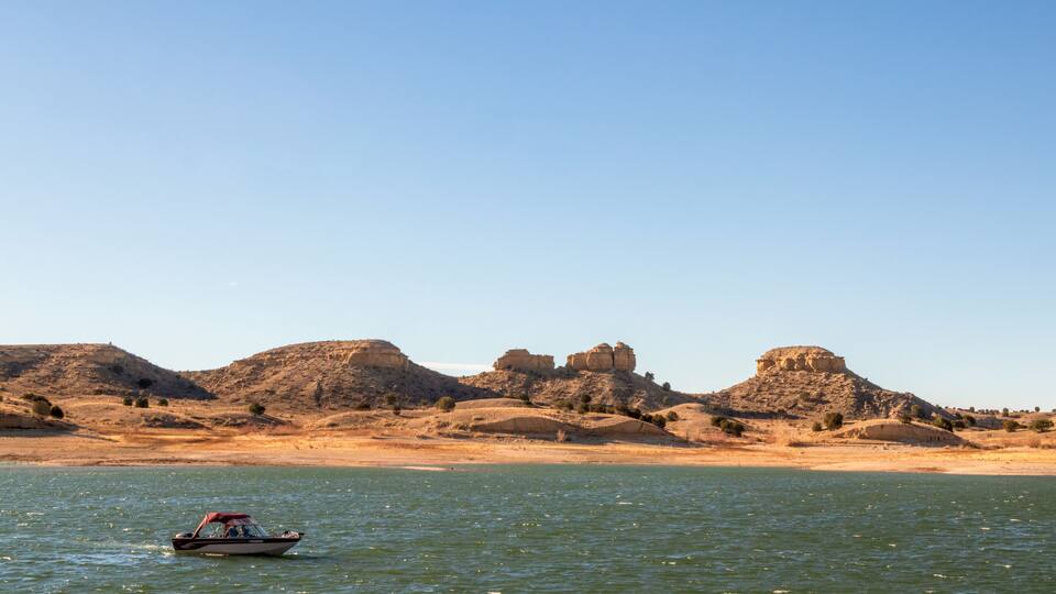 Scenic landscape of Lake Pueblo State Park in Southern Colorado