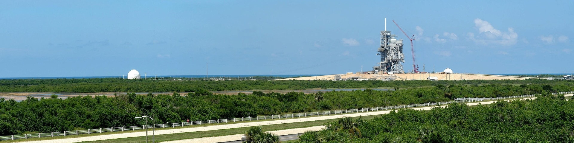 panorama view of launch stations, cape canaveral