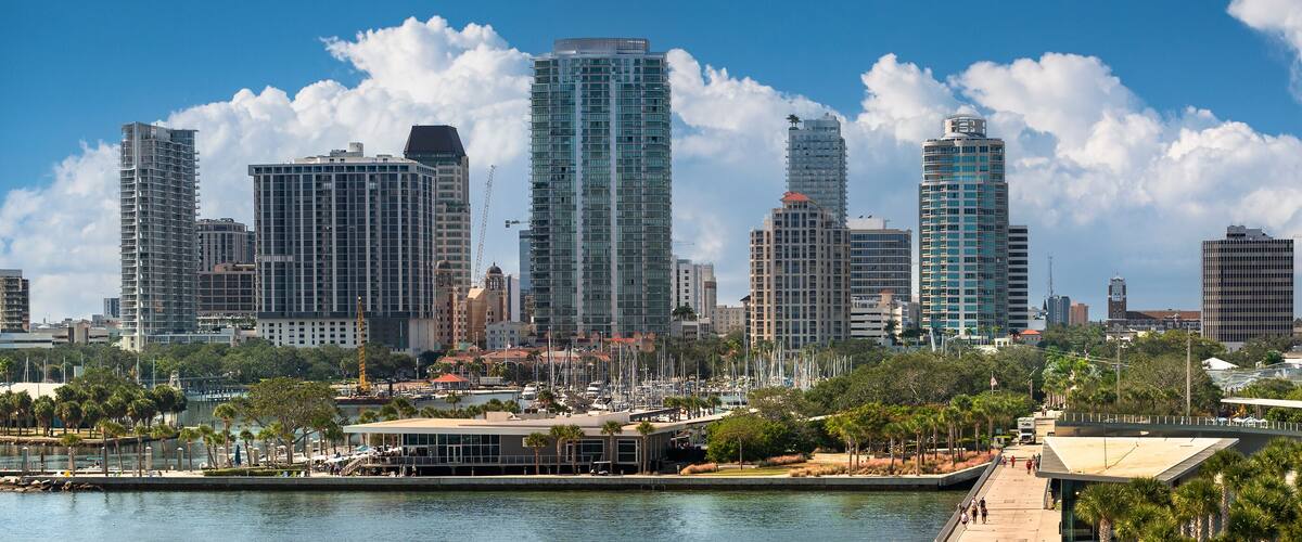 St. Petersburg Florida waterfront St. Pete Pier and downtown skyline
