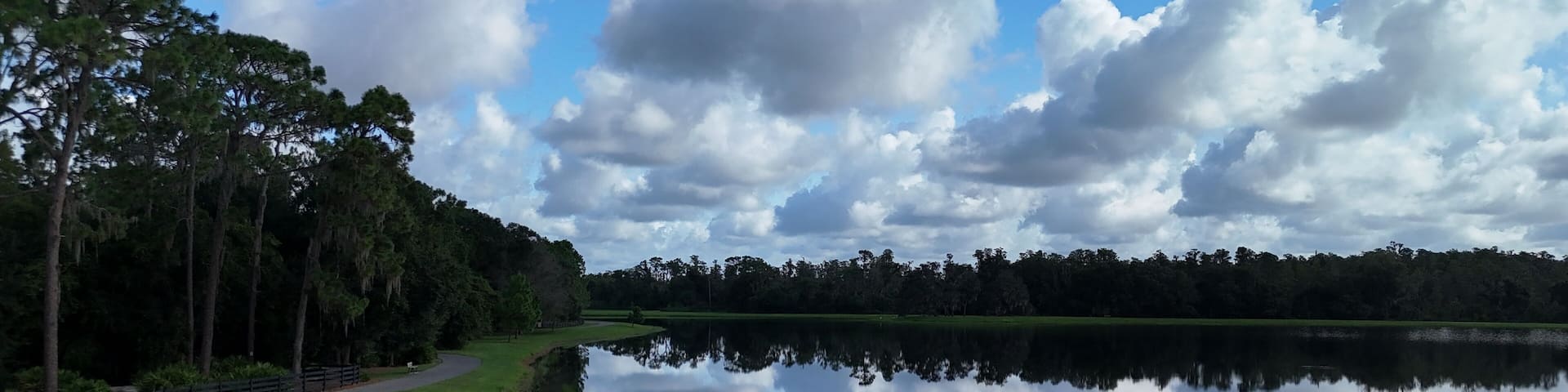 Drone photos of Cummingham Park and reflections on the lakes
