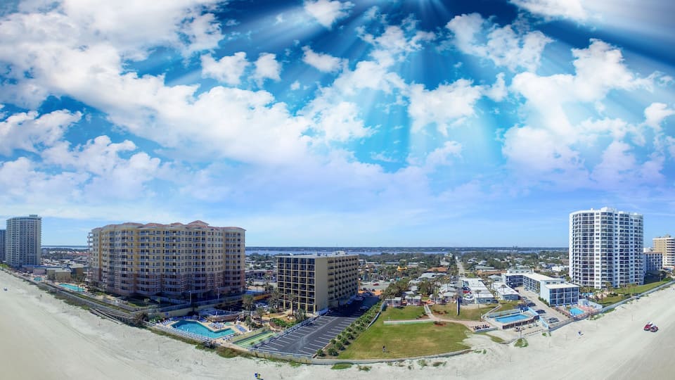 Daytona Beach, Florida. Stunning aerial view on a beautiful day