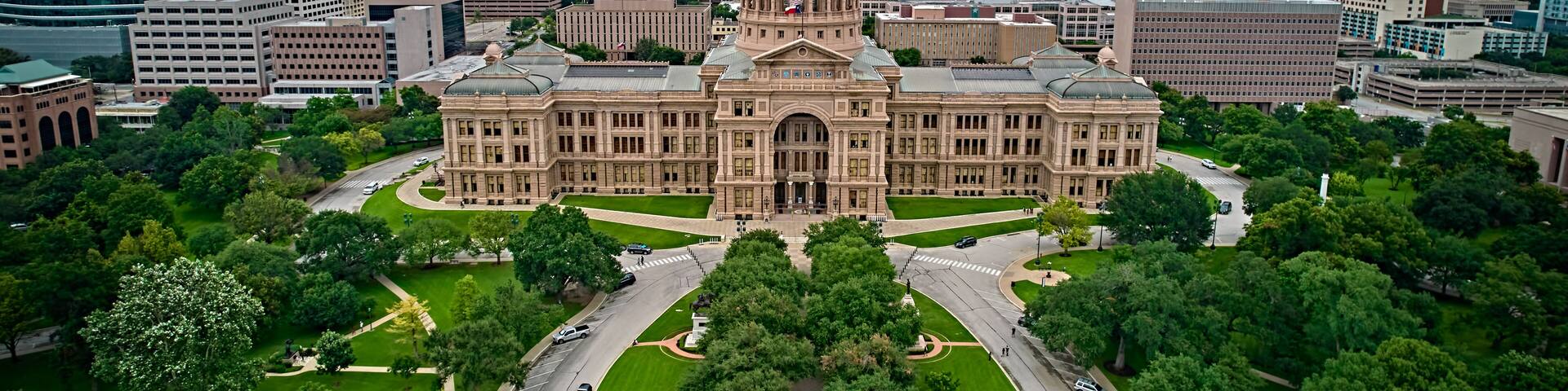 The Capitol in Texas photo from the drone. general plan