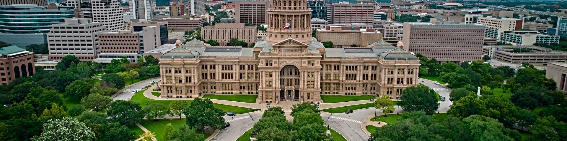 The Capitol in Texas photo from the drone. general plan