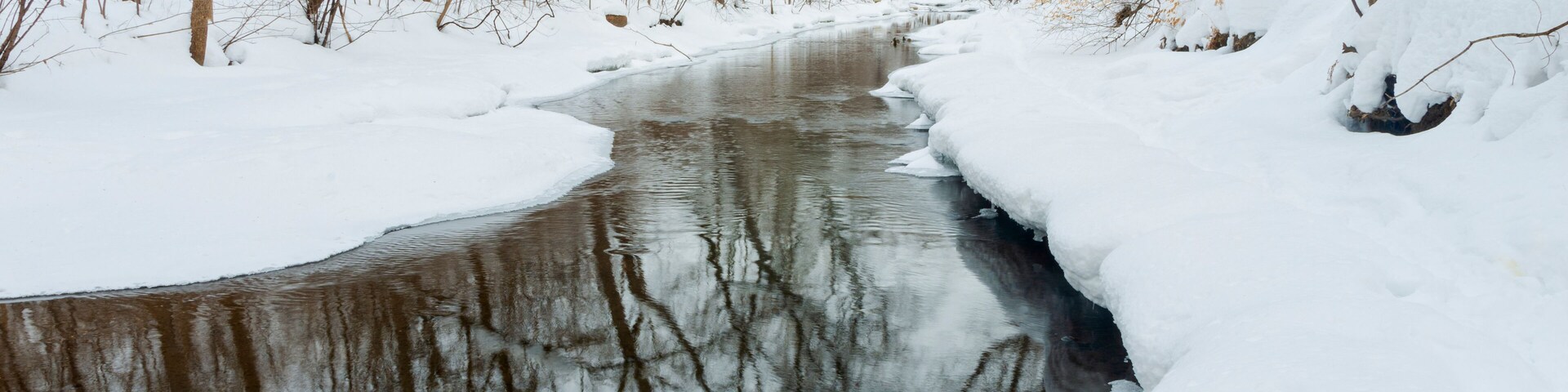 Minnehaha parkway and creek in winter