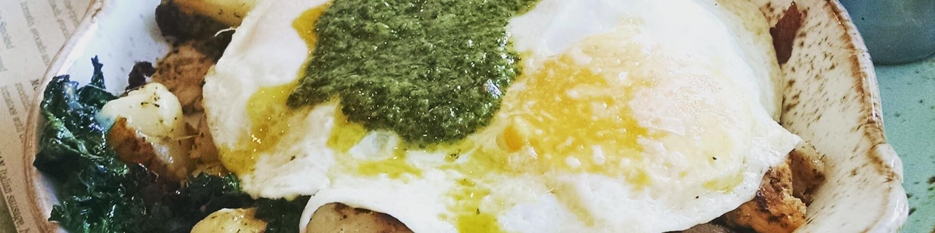 Chicken chimichanga topped with over easy eggs. Very delicious!!!!