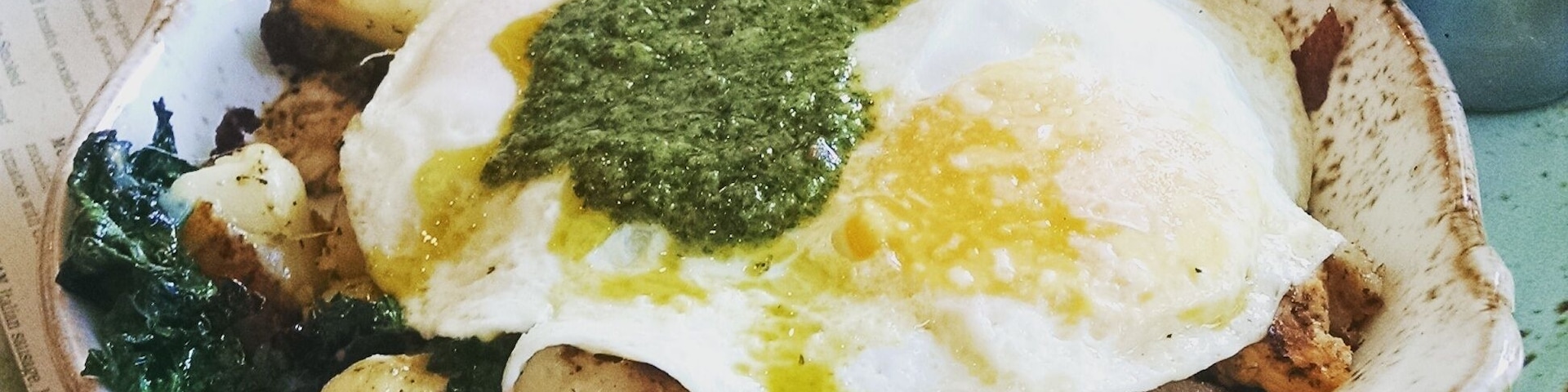 Chicken chimichanga topped with over easy eggs. Very delicious!!!!