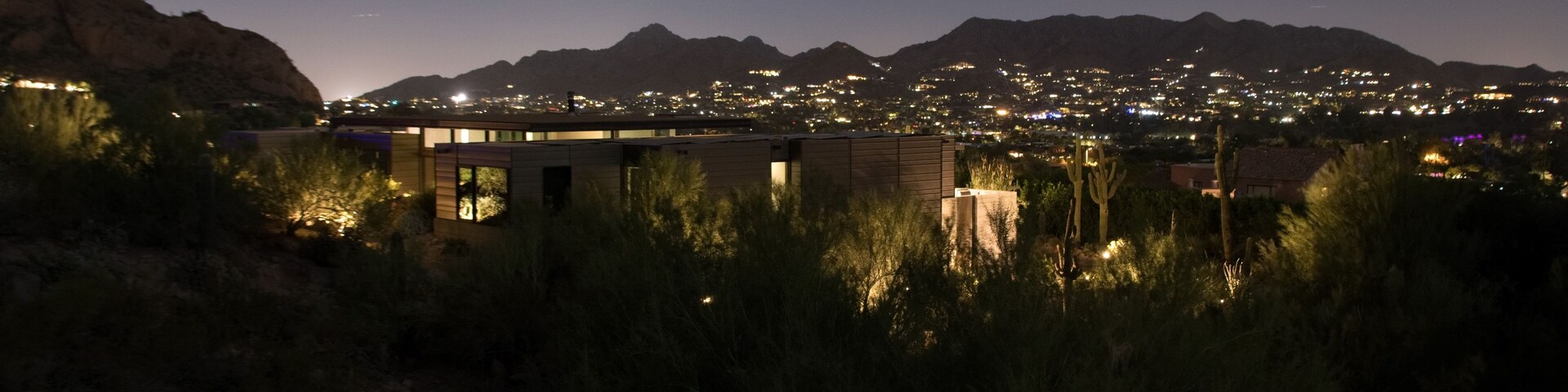 Nightfall at resort in Paradise Valley near Camelback