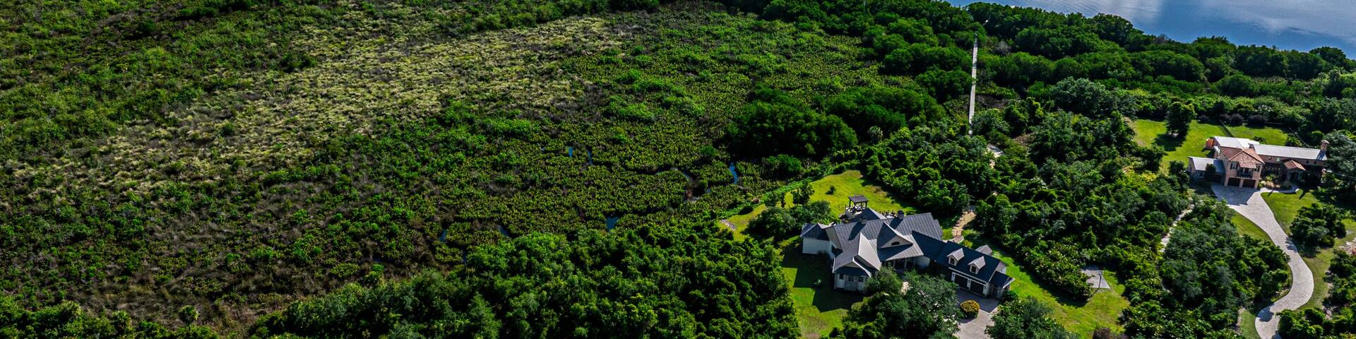 drone aerial view of Peace River