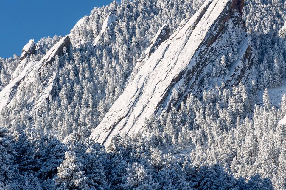 Boulder, Colorado Flatiron and Fresh Snow