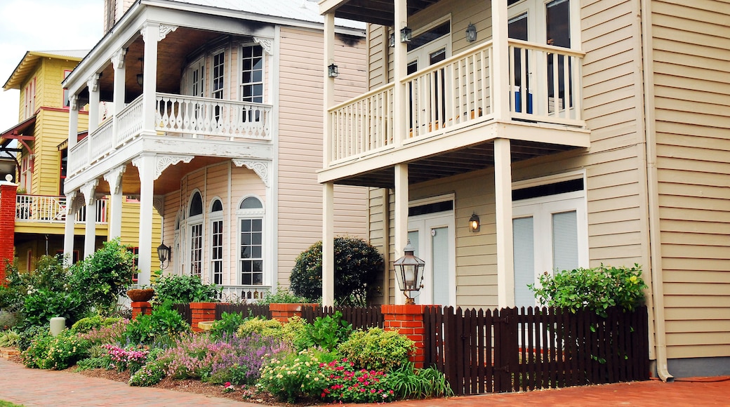 Gardens and balconies in Pensacola's historic Seville District