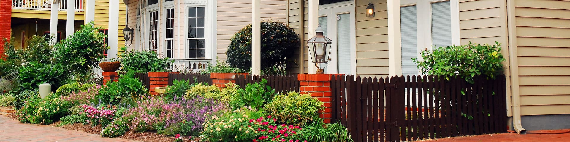 Gardens and balconies in Pensacola's historic Seville District