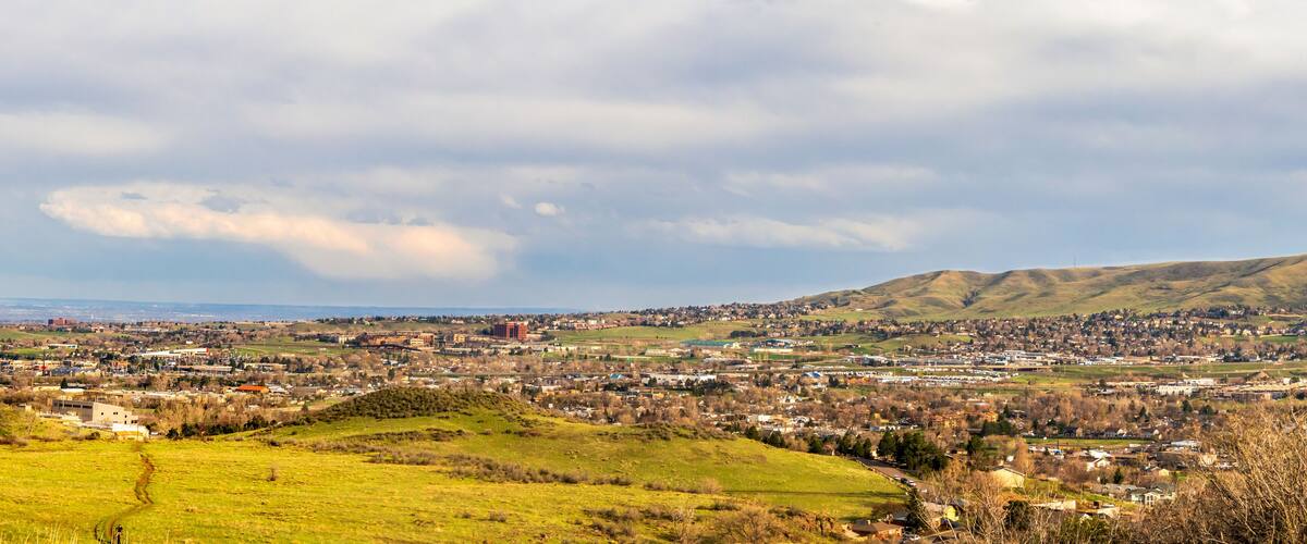 Beautiful spring landscape in South Table Mountain Park, Golden, Colorado