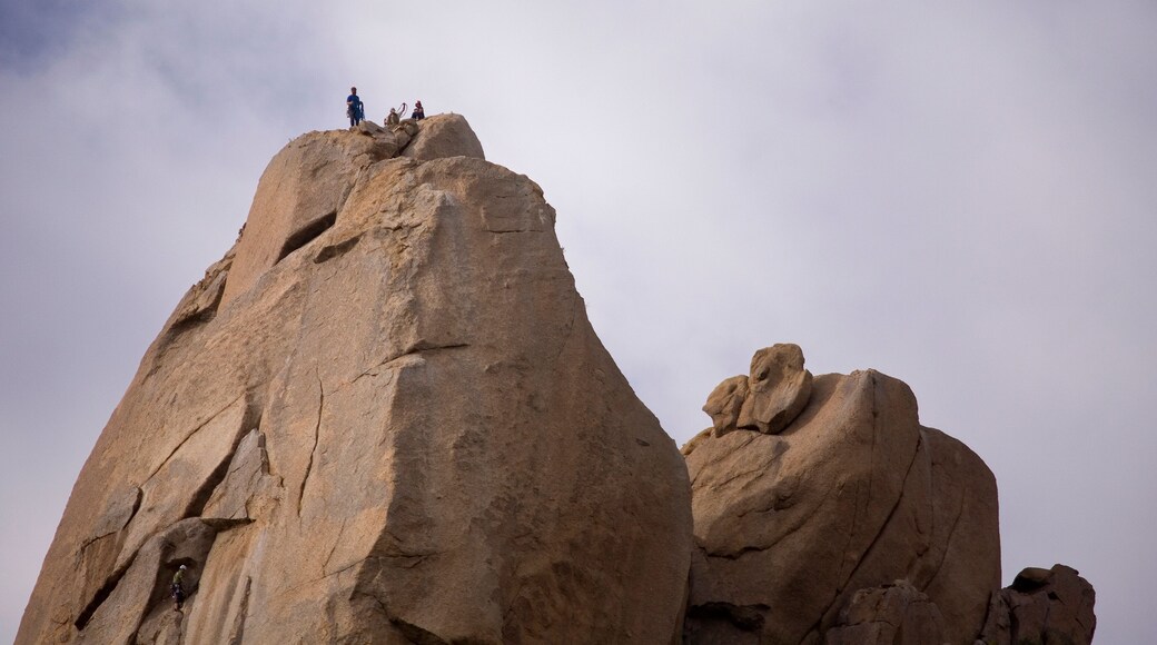 Pinnacle Peak with Four Climbers and Haze