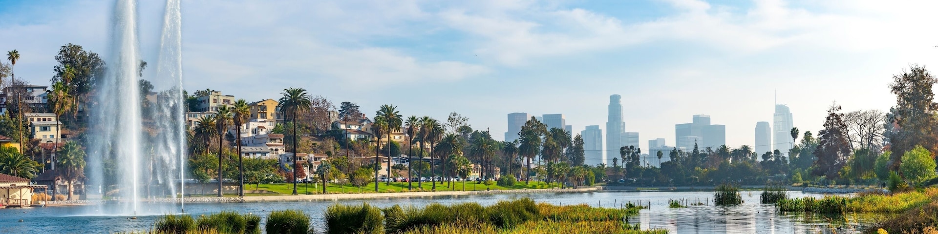 4K Panoramic Image: Los Angeles Skyline View from Echo Park