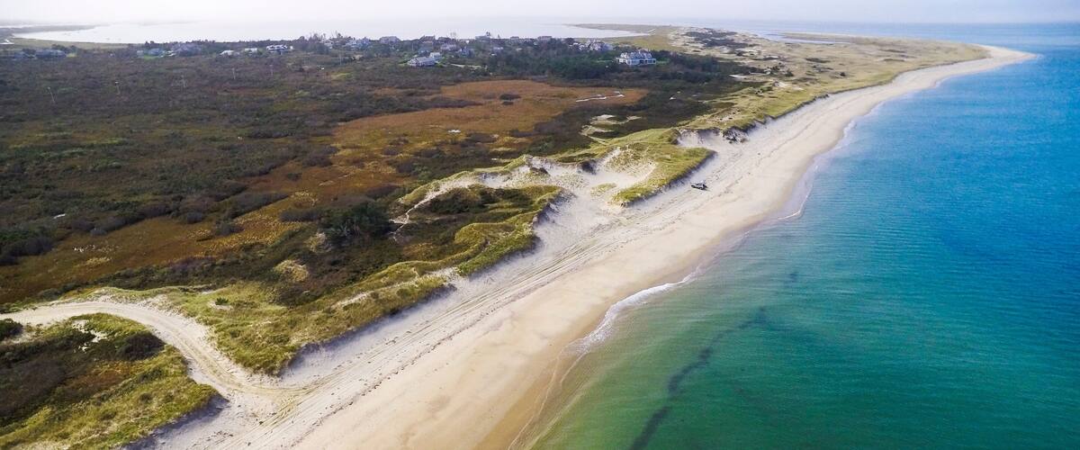 Aerial view of beach, Nantucket, Massachusetts, USA