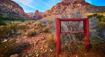 Red Rock Canyon Mountains and Red Gate Eye-Level View