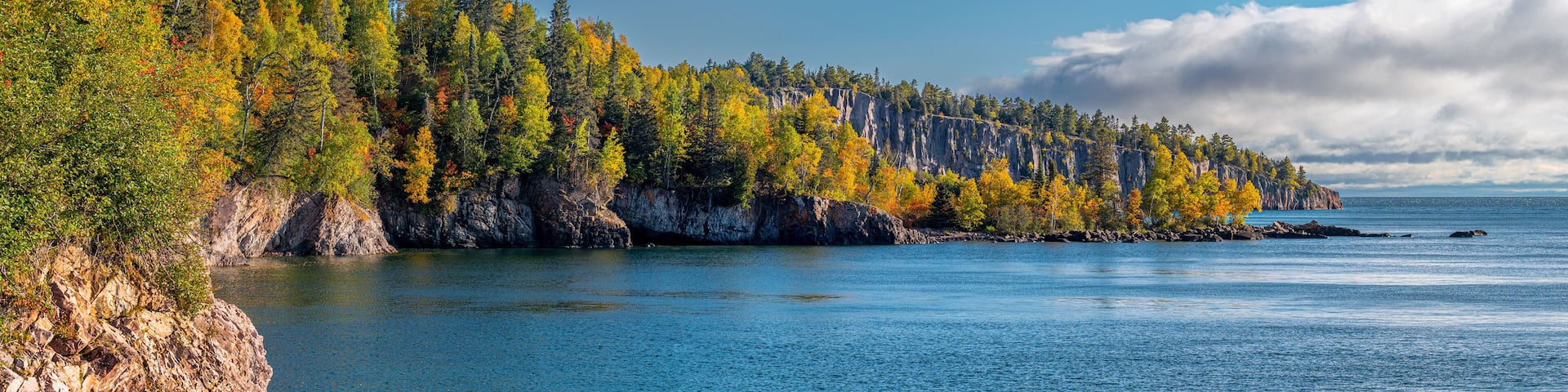 The Brilliant Fall Colors of Minnesota's North Shore of Lake Superior in a Panoramic View