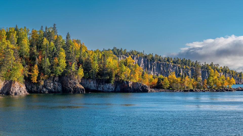 The Brilliant Fall Colors of Minnesota's North Shore of Lake Superior in a Panoramic View