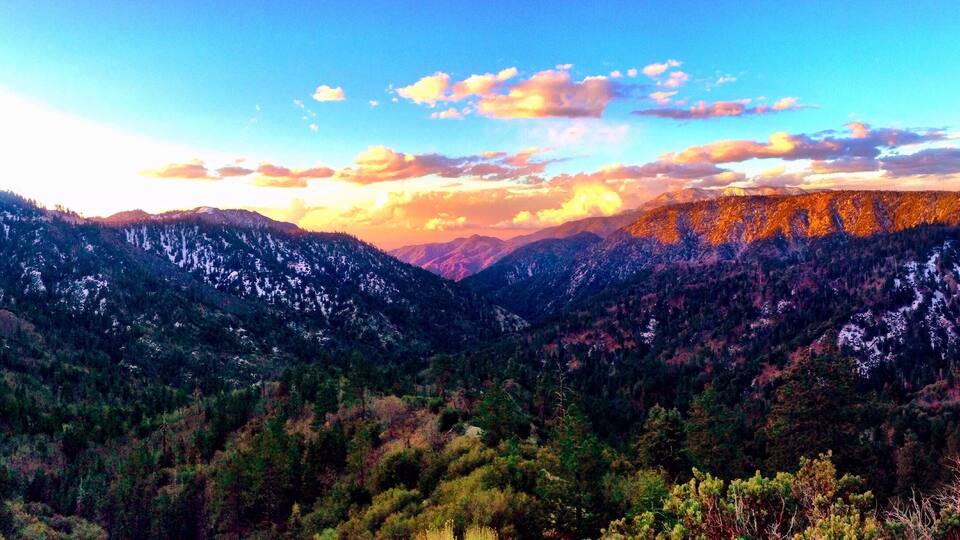 Breathtaking sunset at Big Bear Resort CA