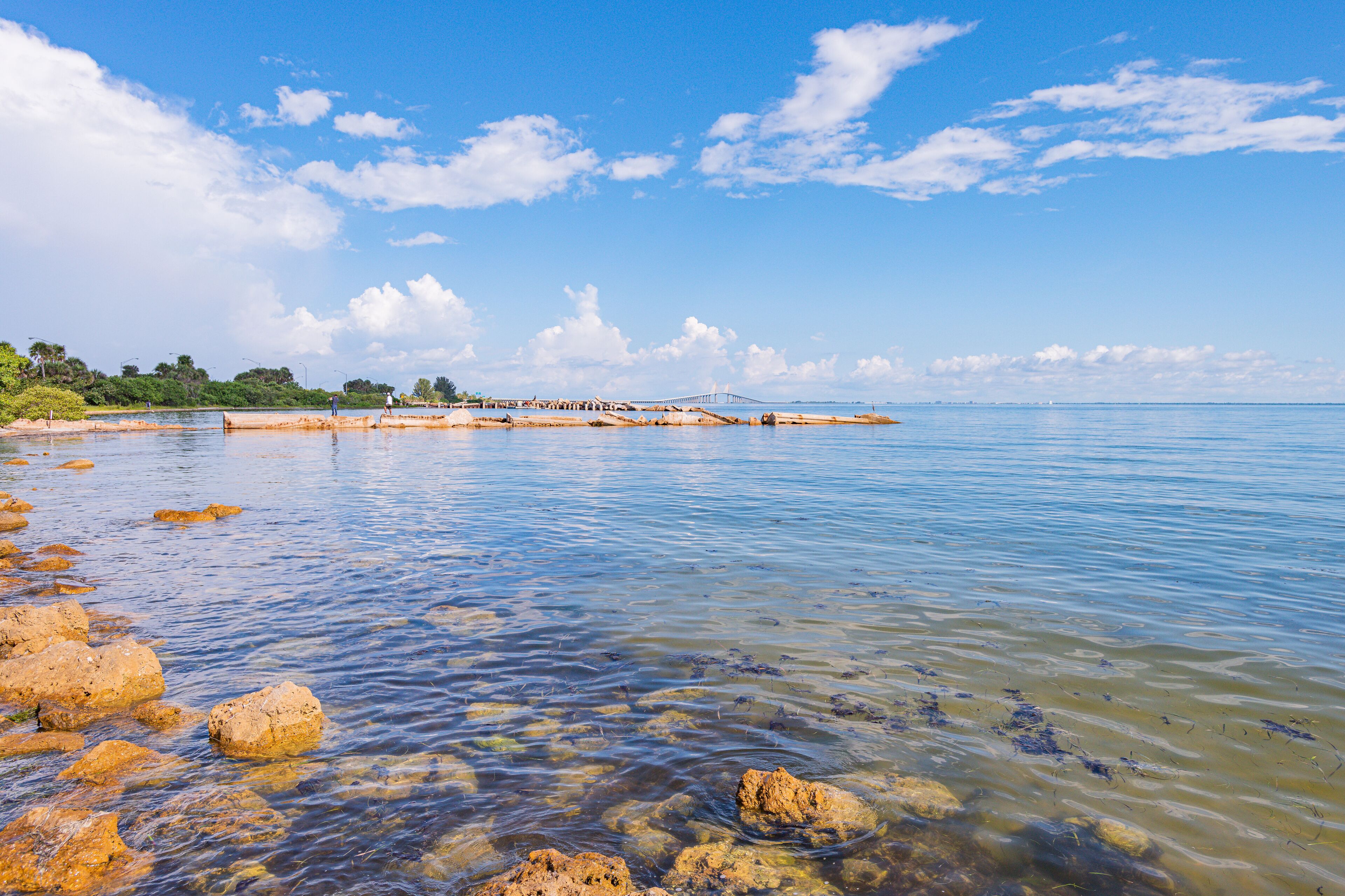 Scenic view of Sunshine Skyway Bridge from South rest area