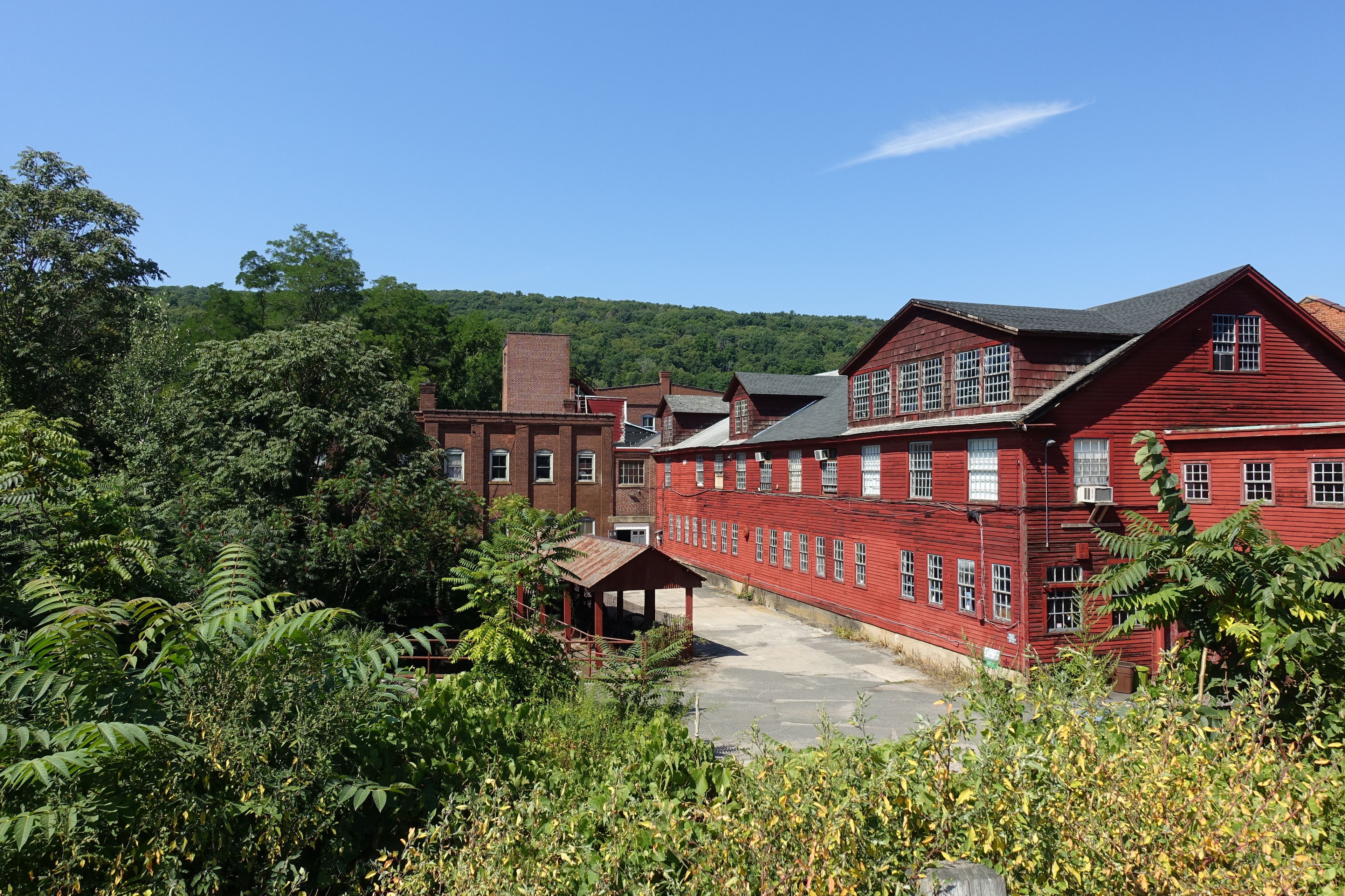 Old Red Factory Building in Collinsville (Canton), Connecticut, USA