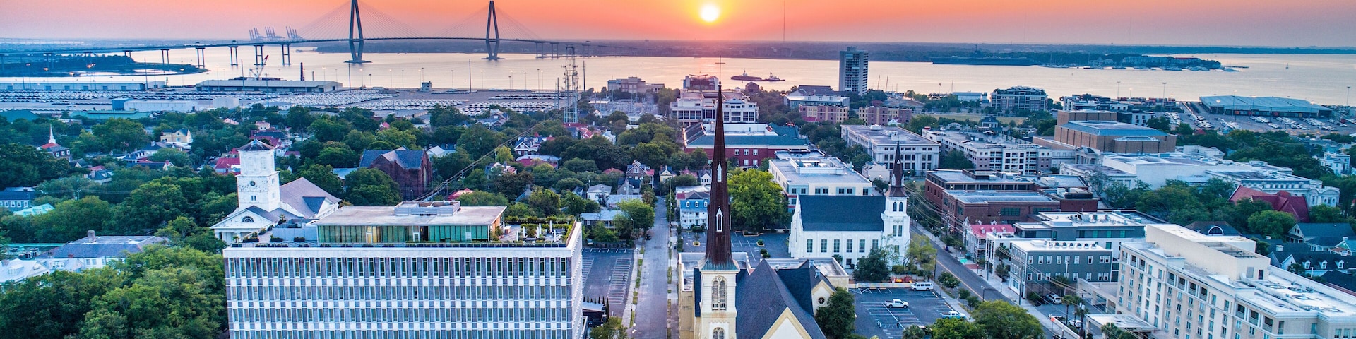 Charleston, South Carolina, USA Aerial from Marion Square