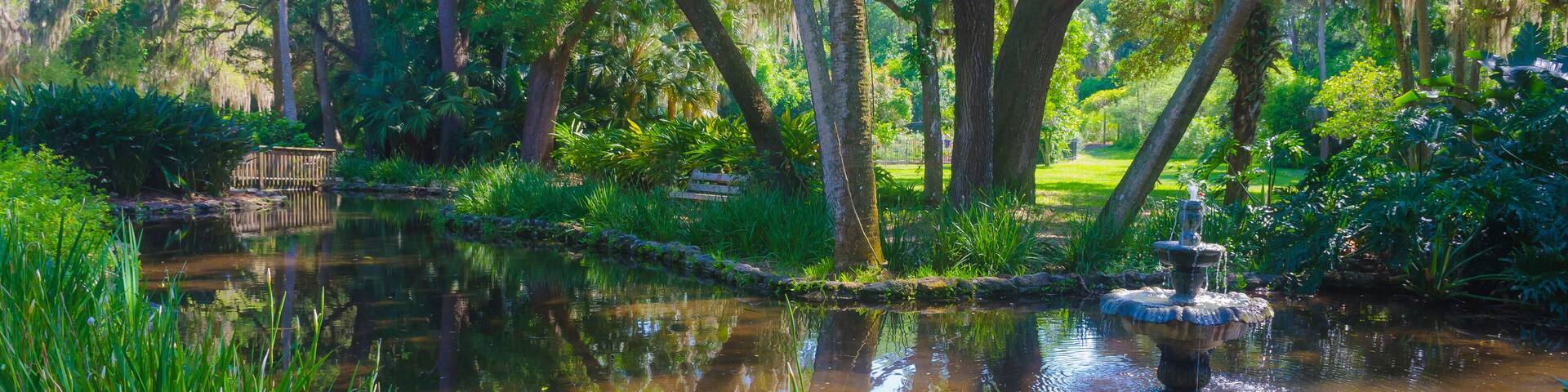USA, Florida. Washington Oaks Gardens State Park pond.