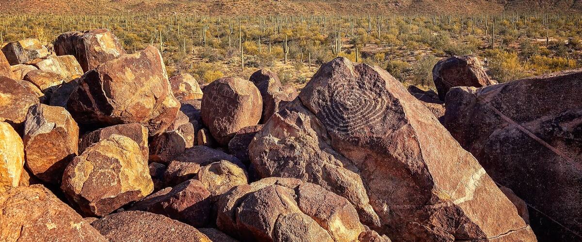 Native American Petroglyphs on Signal Hill in Saguaro National P