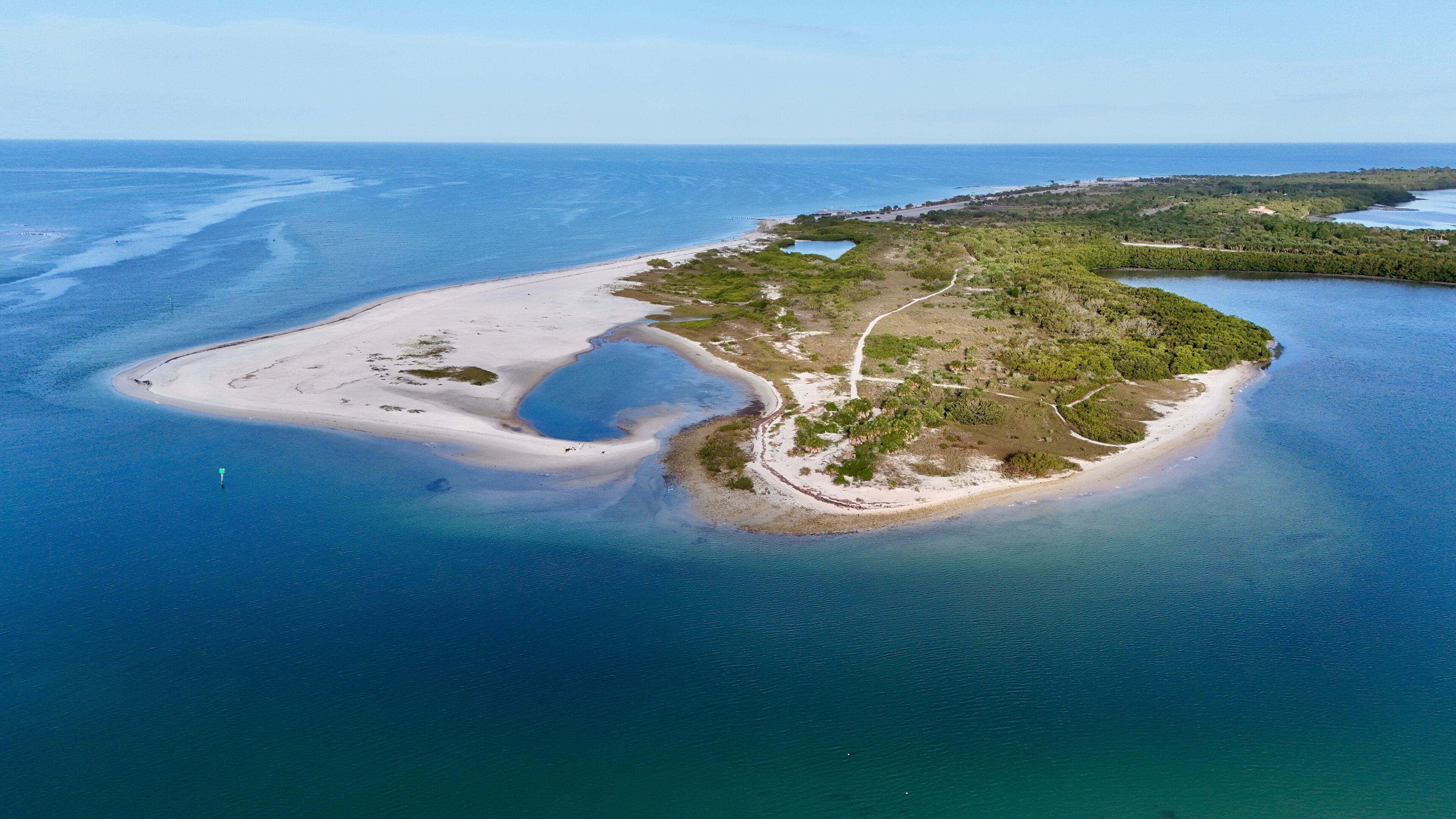 Drone photography of Honeymoon Island State Park, Dunedin, Florida