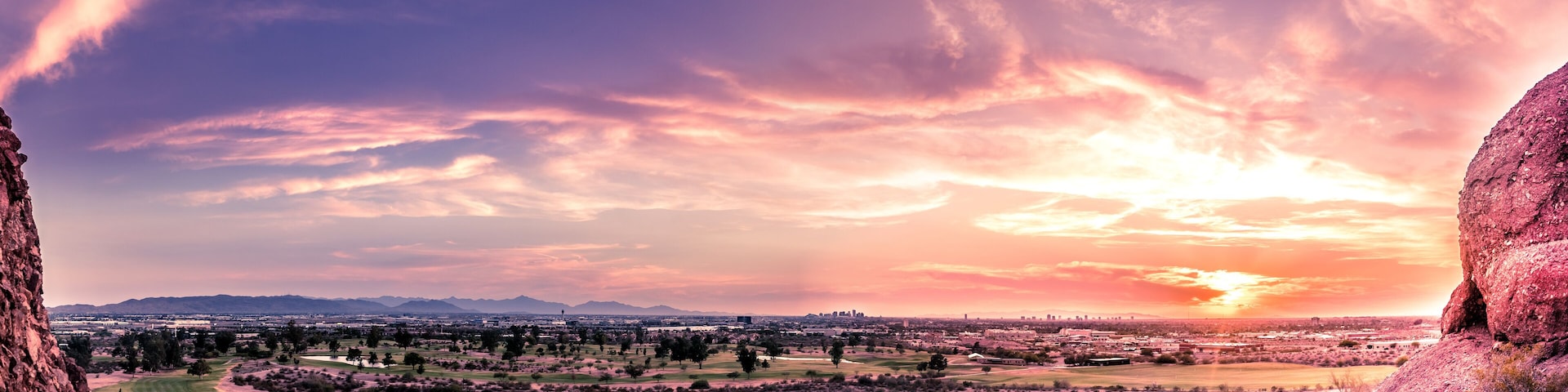 Beautiful colorful sunset over Phoenix,Az,USA