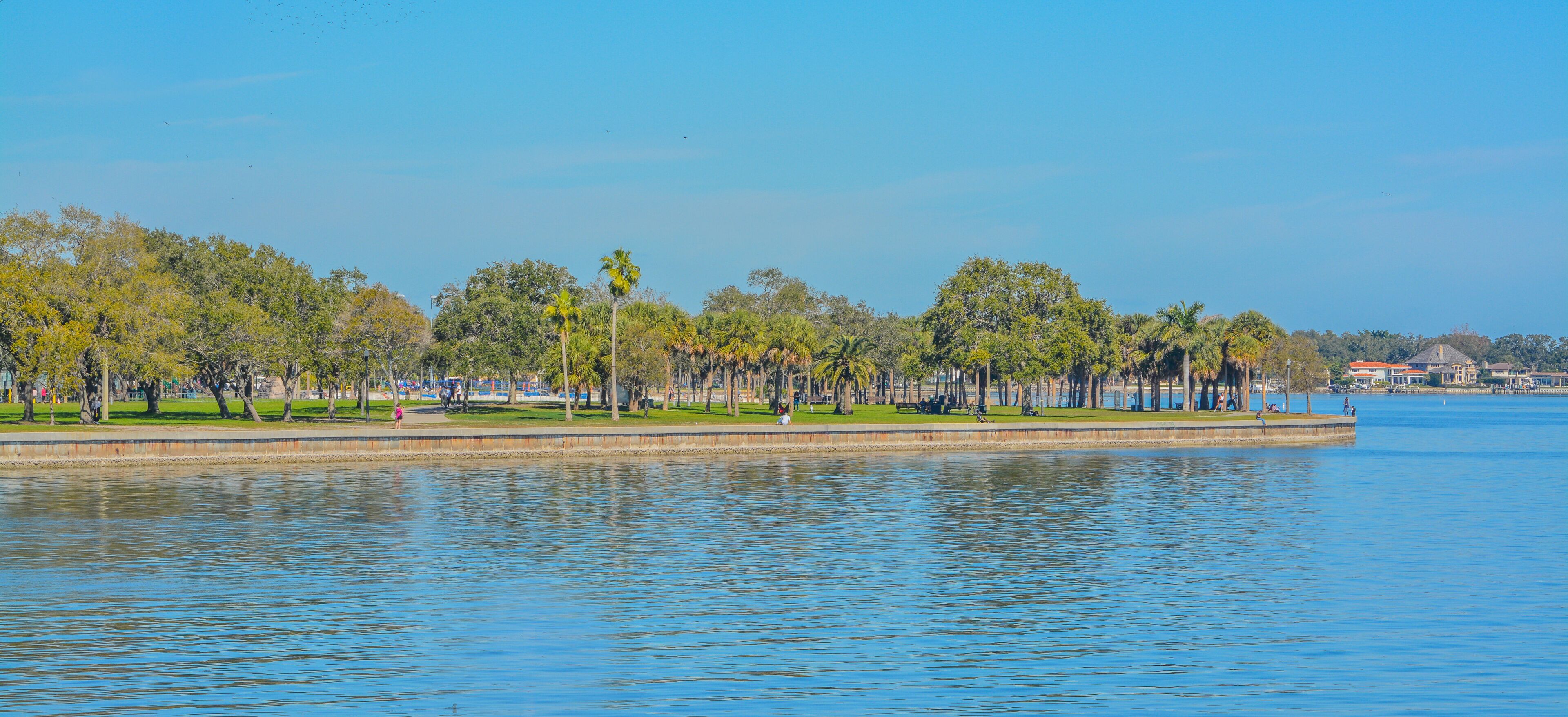 The beautiful view of Vinoy Park. Downtown St. Petersburg on Tampa Bay in Florida