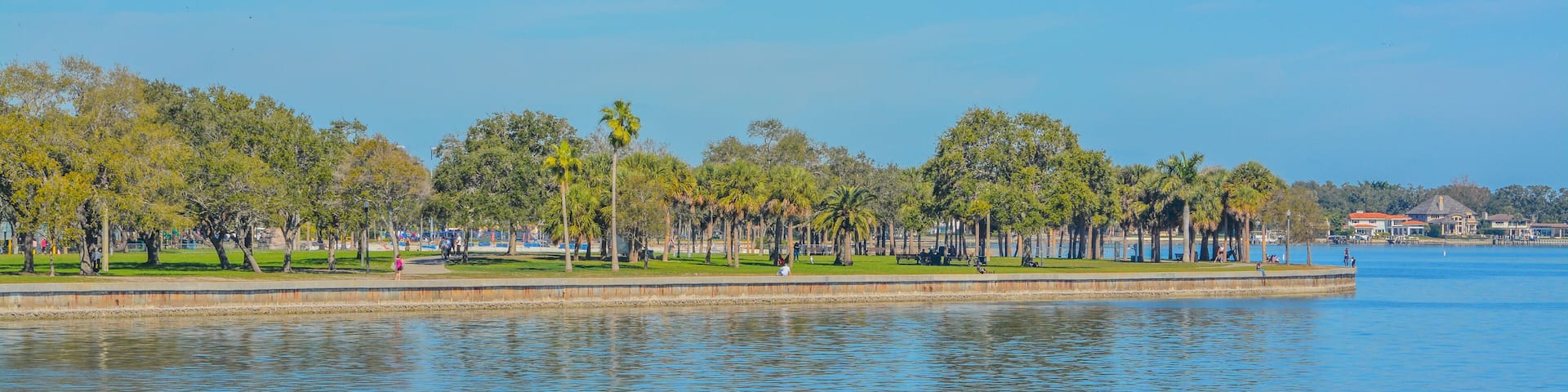 The beautiful view of Vinoy Park. Downtown St. Petersburg on Tampa Bay in Florida
