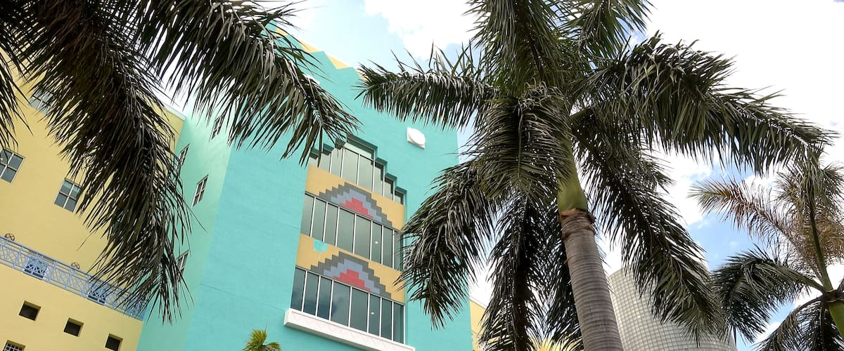 Colorful houses of Art Deco district in Miami Beach