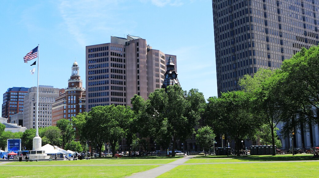 Scene of downtown New Haven, Connecticut, United States