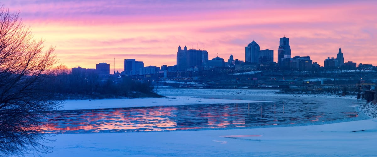Kansas City panorama at sunrise