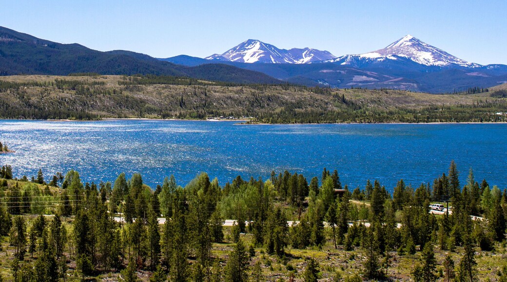 Panoramic view of "The Summit" and Dillon Reservoir near Silverthorne, Colorado, just south of I-70