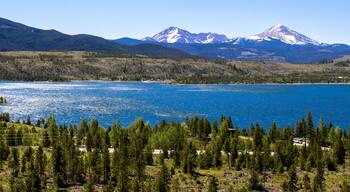 Panoramic view of "The Summit" and Dillon Reservoir near Silverthorne, Colorado, just south of I-70