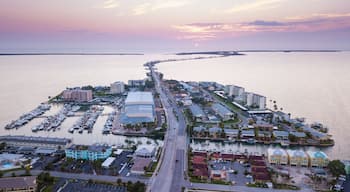 Honeymoon Island and Dunedin Causeway Florida. Gulf of Mexico. Beautiful ocean sunset. Summer or spring vacations.