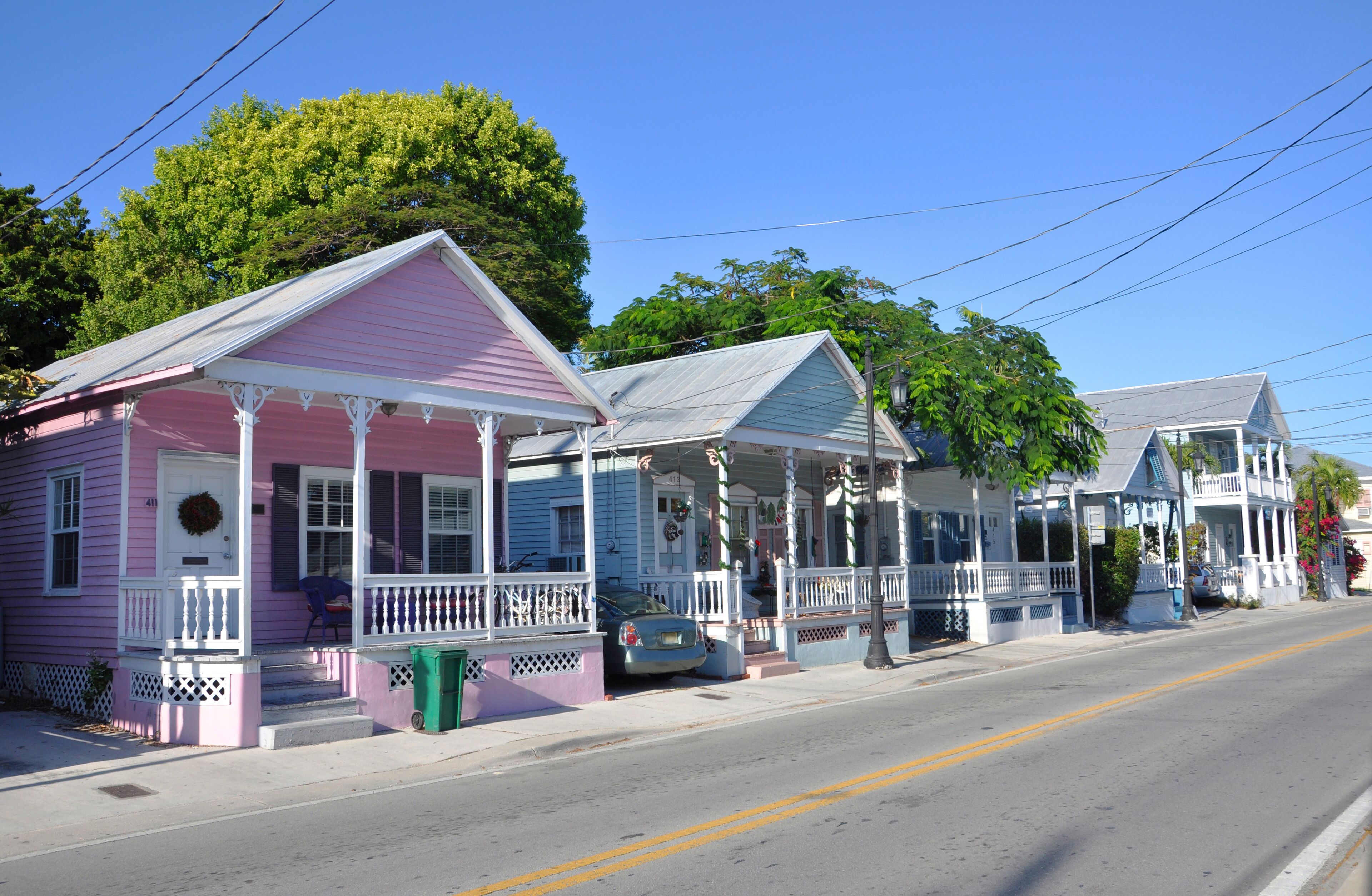 Key West Style Three Bay House is a common style on the Keys. Photo taken on Key West, Florida, USA