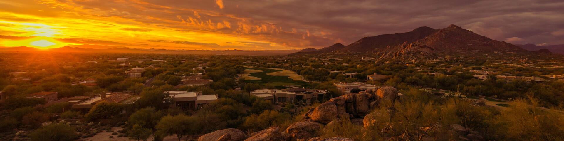 Golden sunset over North Scottsdale,Arizona.