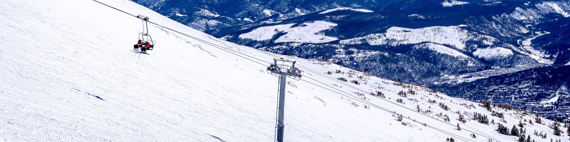 breckenridge colorado ski resort town and ski slope in spring