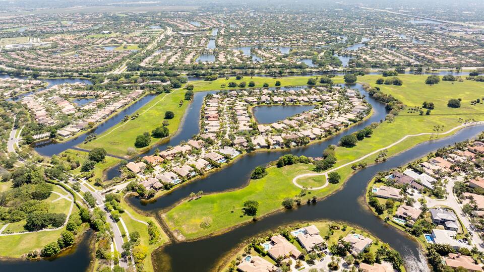 Drone photo Coral Springs Florida USA circa 2024