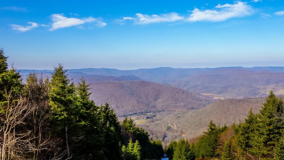 landscapes around town of snowshoe west virginia