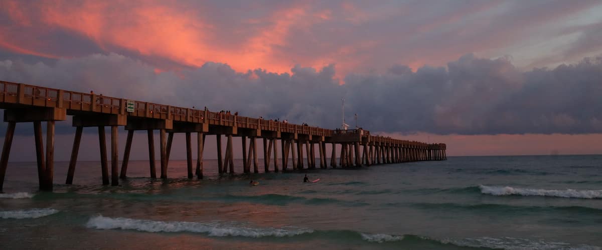 Long Pier Panama City Beach Rosy Sunset