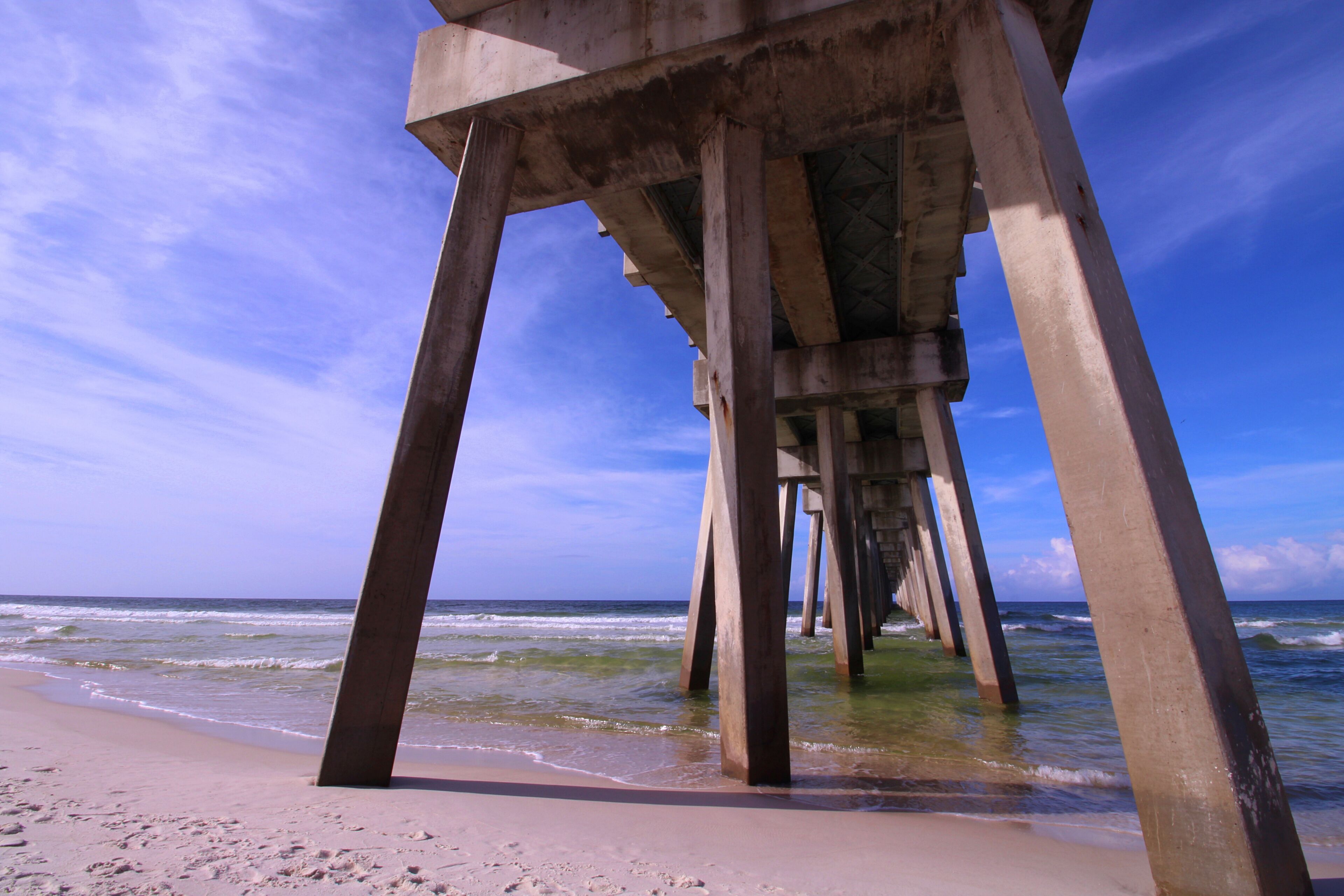 Sea Waves Crashing Under the Pier on the Florida Panhandle