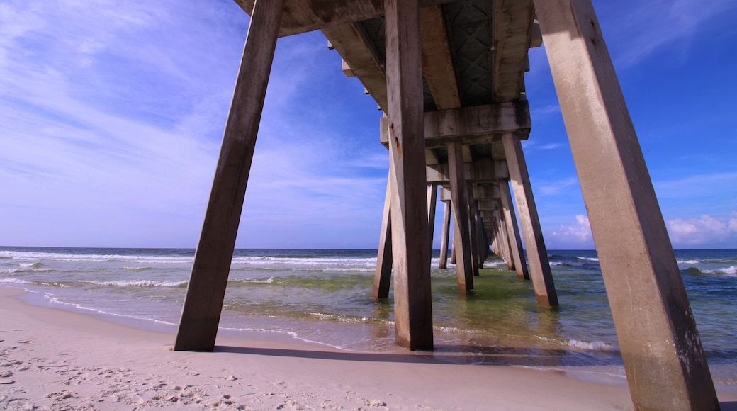 Sea Waves Crashing Under the Pier on the Florida Panhandle